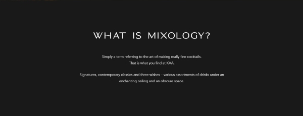 KAA Mixology - about block
