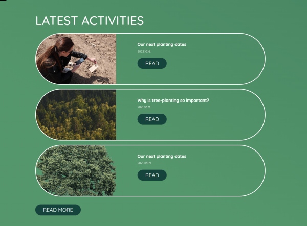 Plant a Tree Project - index page blog list block