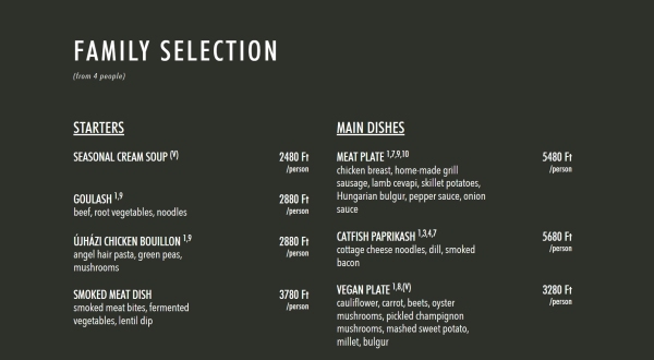 TATI - family menu block