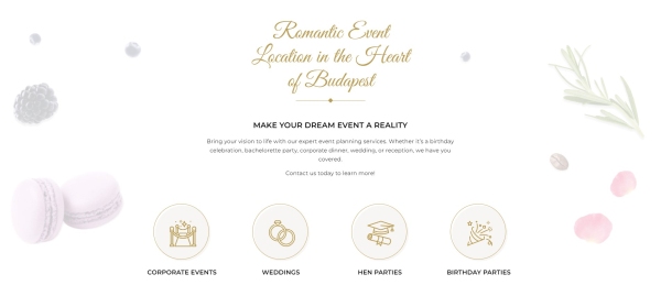 Vintage Garden - event types block